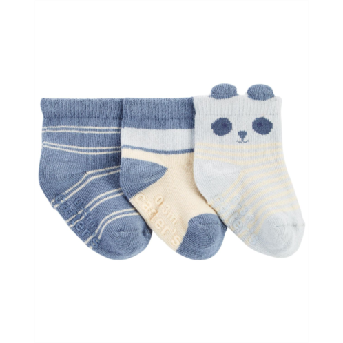 Carters Blue/White Baby 3-Pack Panda Booties