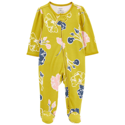 Carters Multi Baby Floral 2-Way Zip Cotton Sleep & Play Pajamas