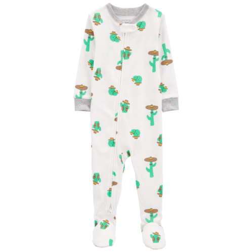 Carters Ivory Toddler 1-Piece Cactus 100% Snug Fit Cotton Footie Pajamas