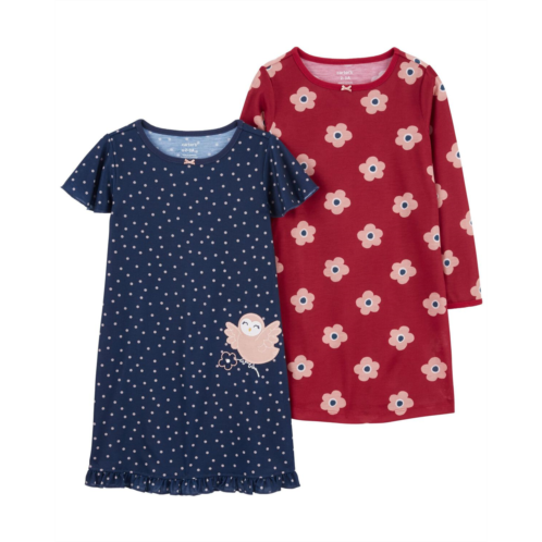 Carters Navy 2-Pack Nightgowns