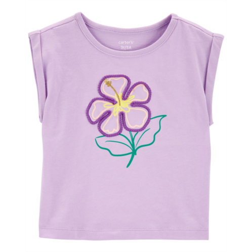 Carters Purple Toddler Floral Knit Tee