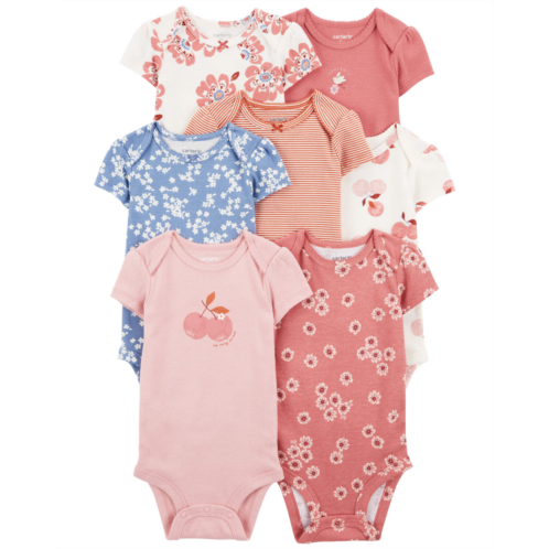 Carters Pink Baby 7-Pack Short-Sleeve Bodysuits