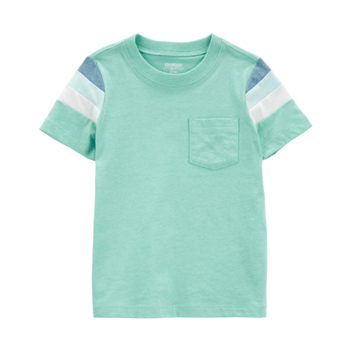 Carters Sea Green Toddler Striped Pocket Tee