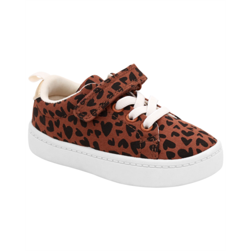 Carters Brown Toddler Heart Leopard Sneakers