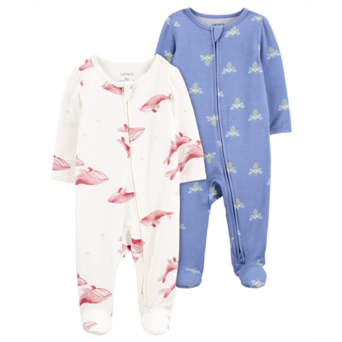 Carters Multi Baby 2-Pack Zip-Up PurelySoft Sleep & Play Pajamas