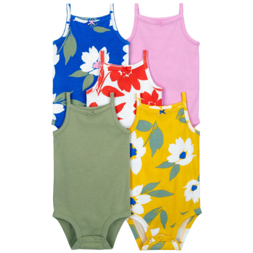 Carters Multi Baby 5-Pack Floral Tank Bodysuits