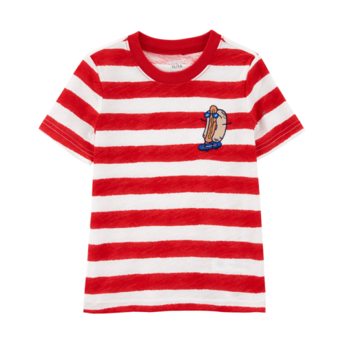Carters Multi Toddler Striped Hot Dog Graphic Tee