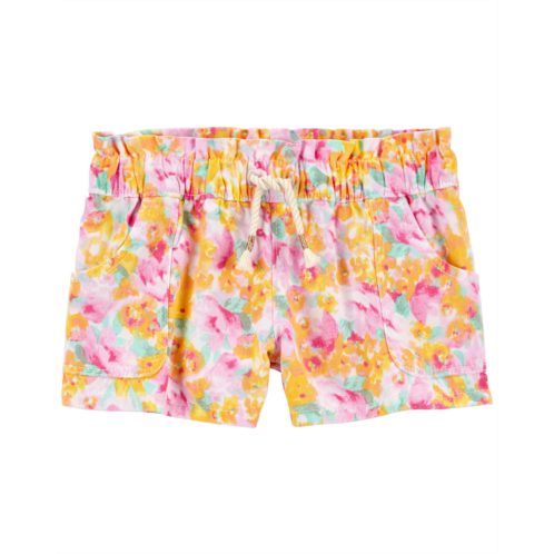 Carters Multi Toddler Floral Print Paperbag Twill Shorts