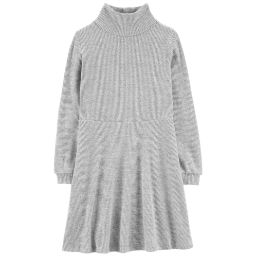 Carters Grey Kid Ribbed Turtle Neck Dress