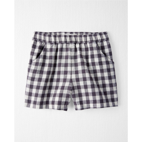 Carters Charcoal Toddler Gingham Shorts Made with LENZING ECOVERO and Linen