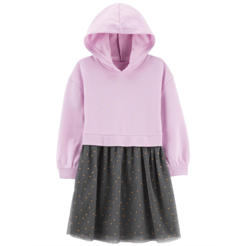 Carters Pink/Grey Kid Fleece Hooded Tutu Dress