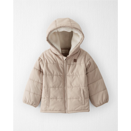 Carters Tan Toddler Recycled Puffer Jacket in Tan