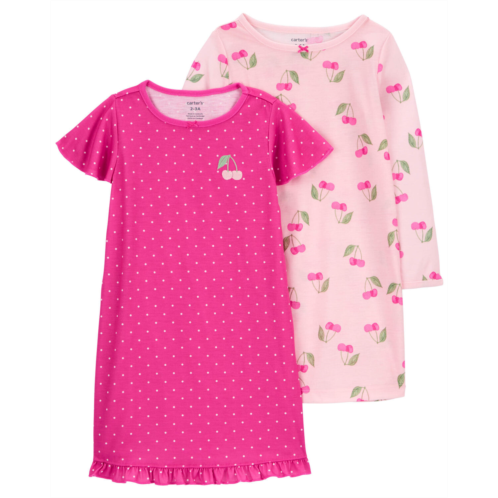 Carters Pink Kid 2-Pack Nightgowns