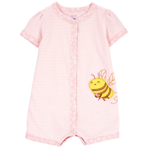Carters Pink Baby Bee Snap-Up Romper