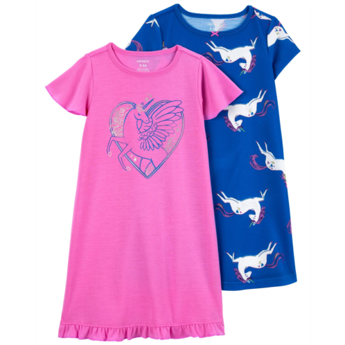 Carters Blue/Pink Kid 2-Pack Nightgowns