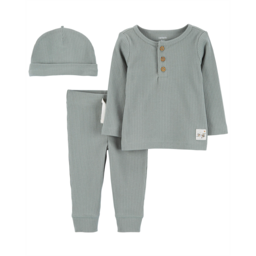 Carters Green Baby 3-Piece Thermal Outfit Set