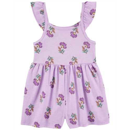 Carters Purple Toddler Floral Cotton Romper