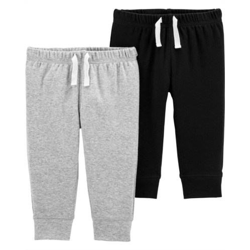 Carters Grey/Black Baby 2-Pack Cotton Pants
