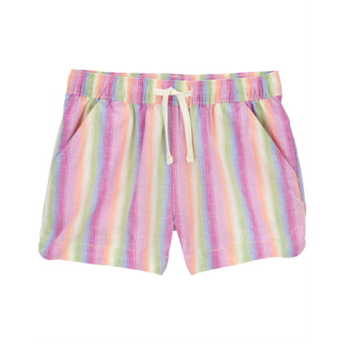 Carters Striped Kid Linen Cotton Drawstring Sun Shorts