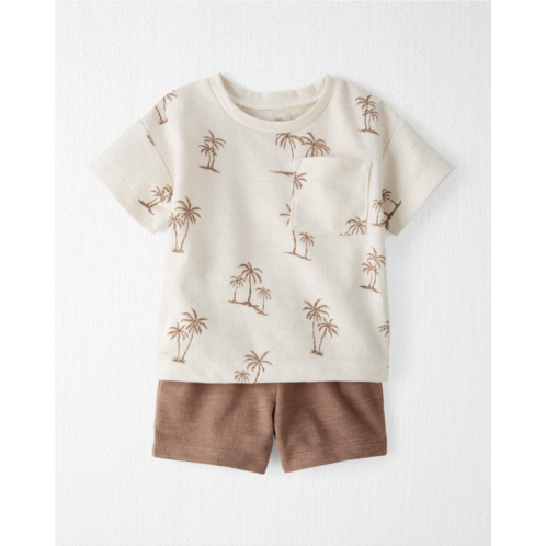 Carters Sweet Cream Baby Palm Trees 2-Piece Set Made with Organic Cotton