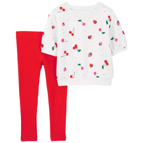 Oshkoshbgosh White/Red Toddler 2-Piece Cherry Top & Legging Set | oshkosh.com