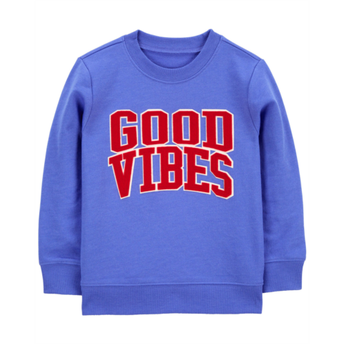 Carters Blue Toddler Good Vibes Pullover Sweatshirt