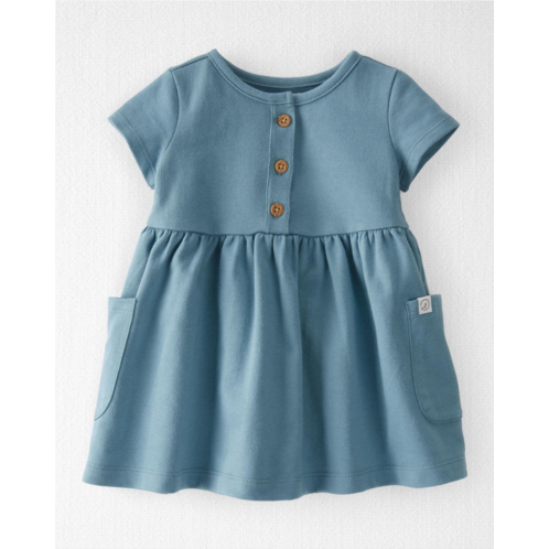 Carters Kirby Blue Baby Organic French Terry Dress