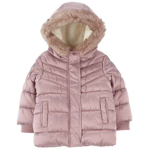 Carters Rose Gold Baby Faux Fur Midweight Parka