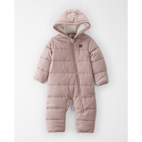 Carters Plum Taupe Baby Recycled Quilted Puffer One-Piece