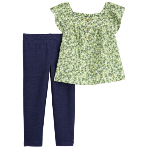 Carters Multi Baby 2-Piece Flutter Top and Leggings Set