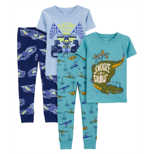 Carters Blue Toddler 4-Piece 100% Snug Fit Cotton Pajamas