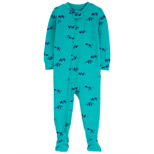 Carters Teal Baby 1-Piece Dinosaur PurelySoft Footie Pajamas