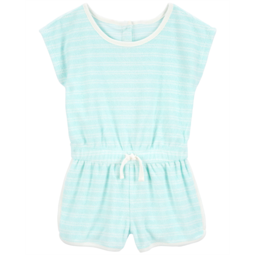 Carters Blue Baby Striped Terry Romper