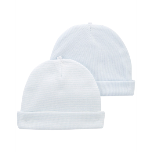Carters Blue Baby 2-Pack Caps