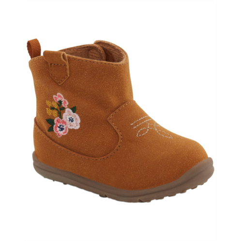 Carters Brown Baby Floral Every Step Boots
