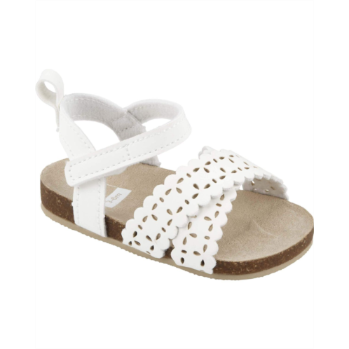 Carters White Baby Faux Cork Sandals