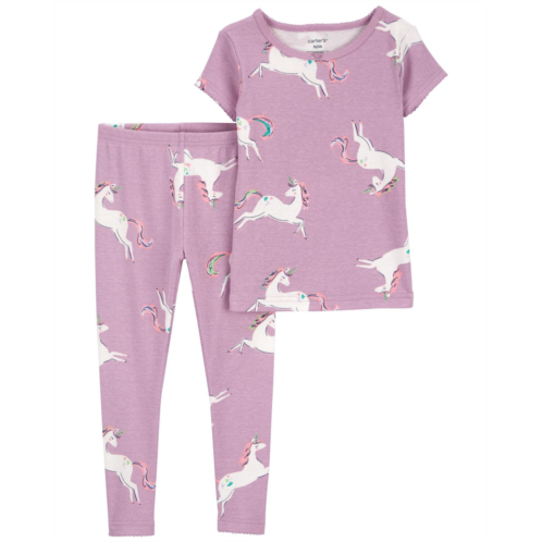 Carters Purple Toddler 2-Piece Unicorn 100% Snug Fit Cotton Pajamas