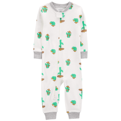 Carters Ivory Toddler 1-Piece Cactus 100% Snug Fit Cotton Footless Pajamas