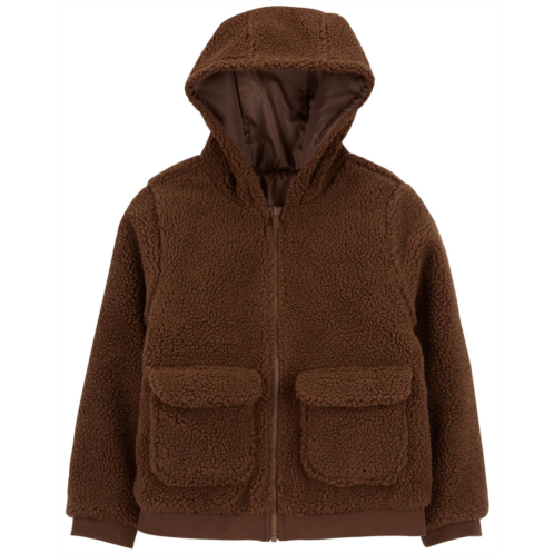 Carters Brown Kid Reversible Hooded Sherpa Jacket