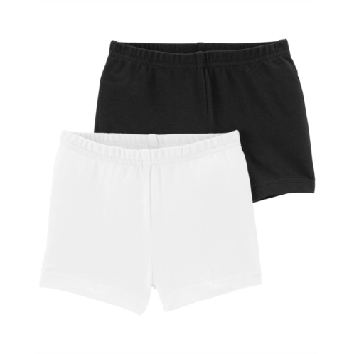 Carters Black Kid 2-Pack Black & White Shorts