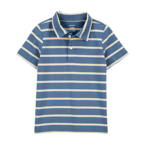 Carters Blue Toddler Striped Jersey Polo