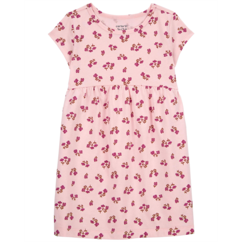 Carters Pink Toddler Floral Jersey Dress