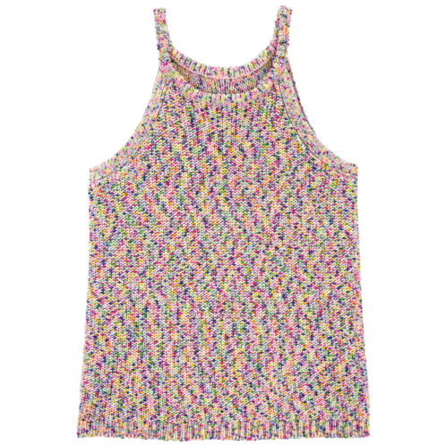 Carters Multi Kid Halter Neck Crochet Sweater Tank