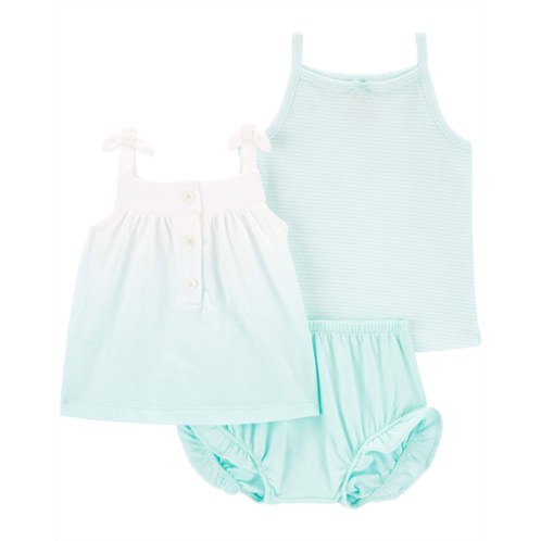 Carters Turquoise Baby 3-Piece Ombre Little Short Set