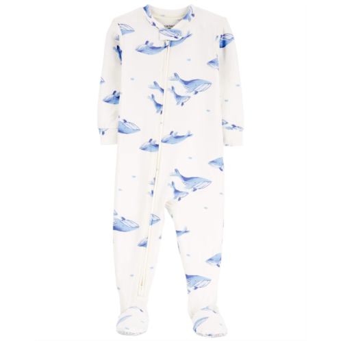 Carters Navy Baby 1-Piece Whale PurelySoft Footie Pajamas
