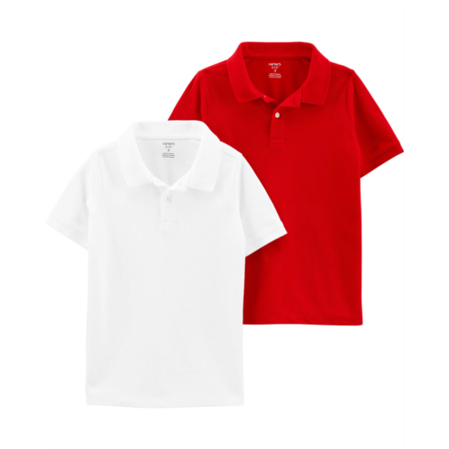 Carters Red/White Kid 2-Pack Pique Polos