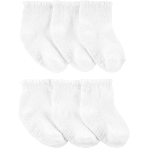 Carters White Baby 6-Pack Crew Socks