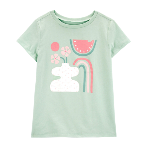 Carters Green Kid Watermelon Floral Graphic Tee