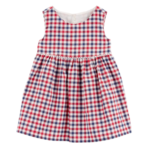Carters Red/Blue Baby Plaid Babydoll Dress