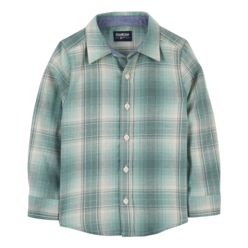 Oshkoshbgosh Mint Toddler Cozy Flannel Button-Front Shirt | oshkosh.com